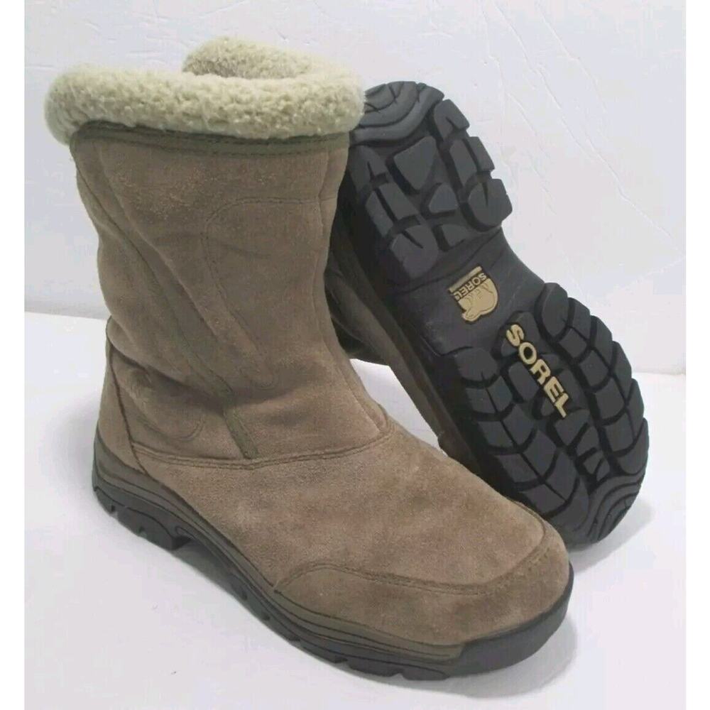 Sorel Waterfall Womens Leather Boots Tan Waterproof Size 7M